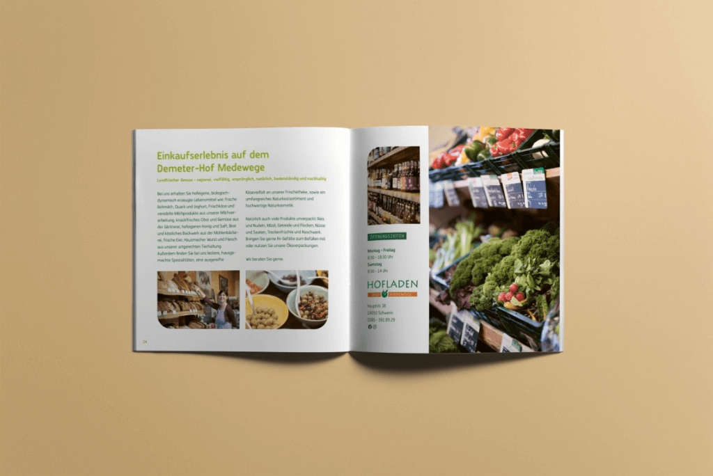 Innenseiten des Kochbuches Aufgetischt für die Hofkiste Medewege