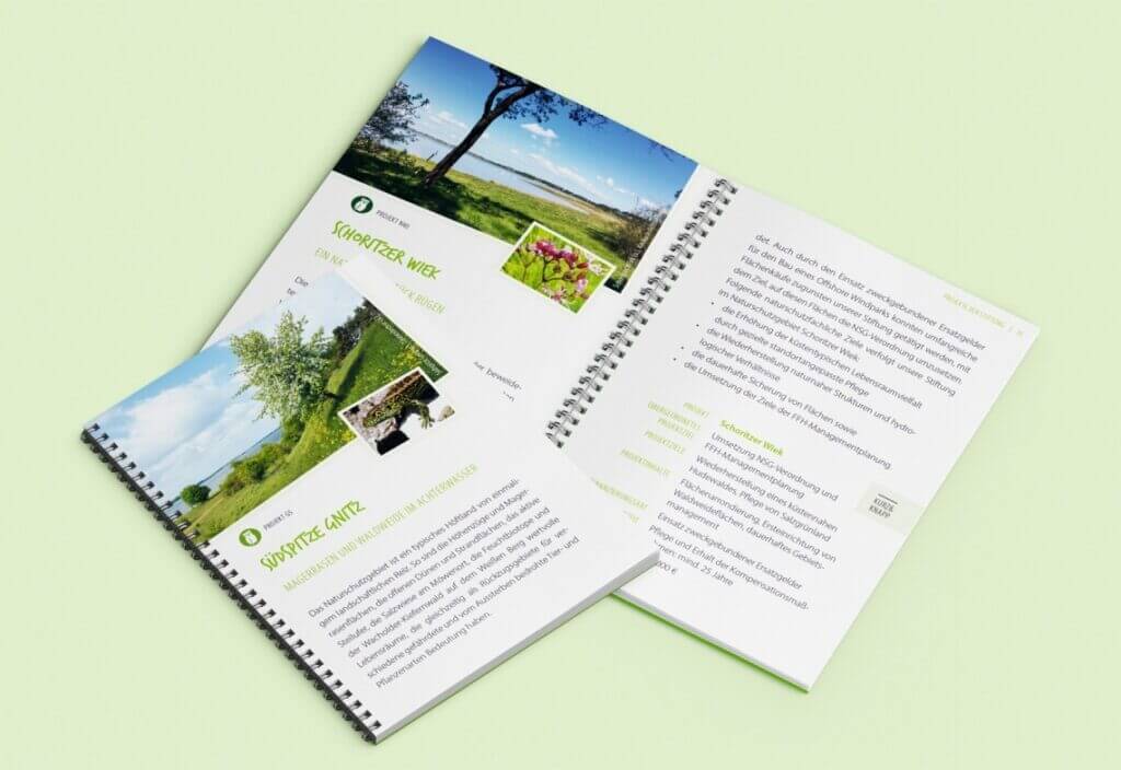 Innenseiten Jubiläumsbroschüre Stiftung Umwelt und Naturschutz MV