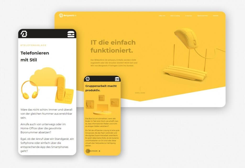 Die neue Webseite für Bergwerk IT ist natürlich auch für die mobile Ansicht optimiert
