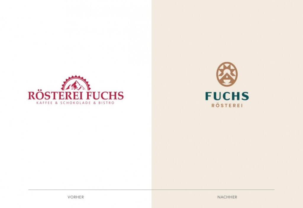 Altes und Neues Logo Rösterei Fuchs