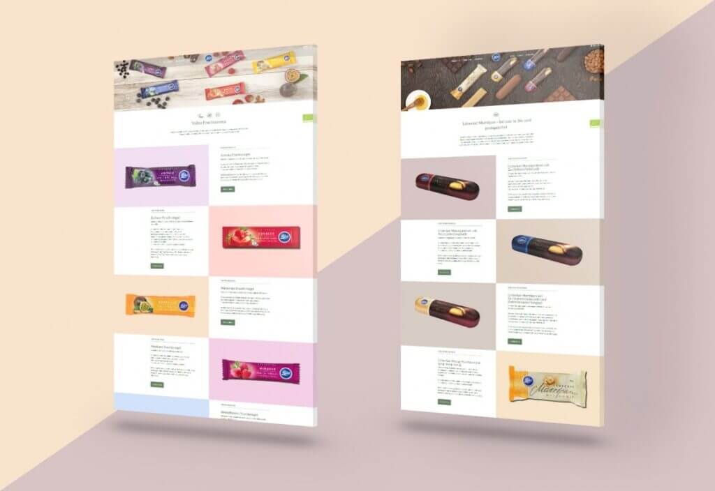 Präsentation der Produkte auf farblich harmonischer Fläche