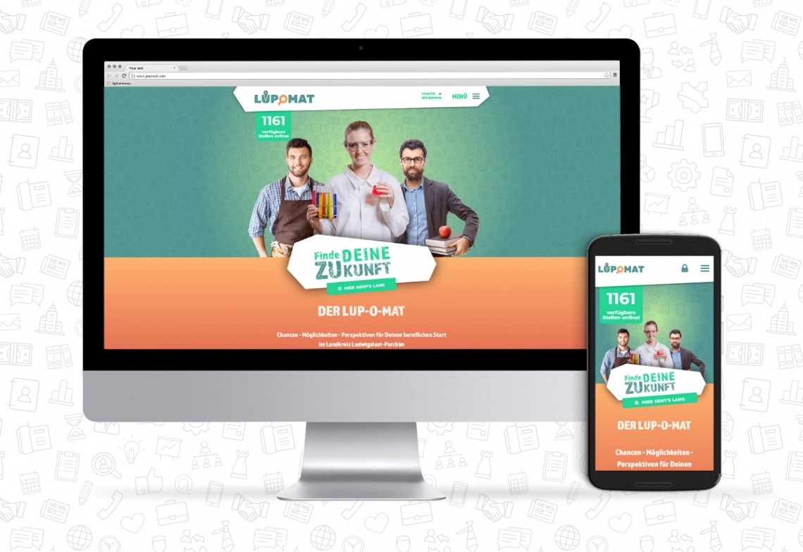 Laptop- und Smartphone-Ansicht der Lüp-o-Mat Website