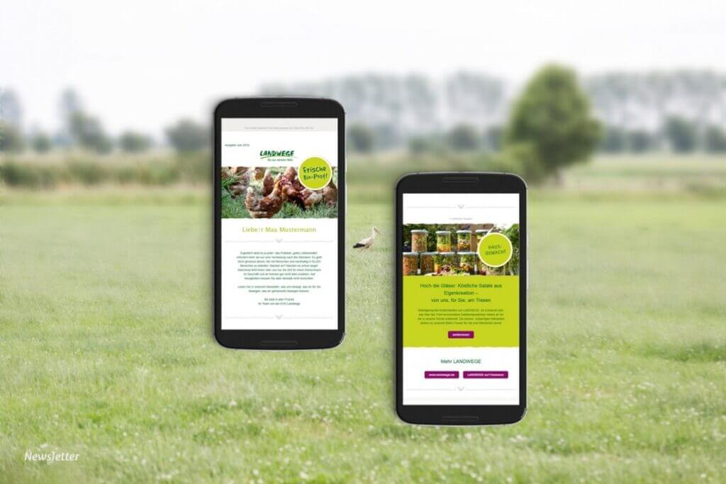 Die EVG LANDWEGE eG Webseite ist auch für das Handy optimiert 